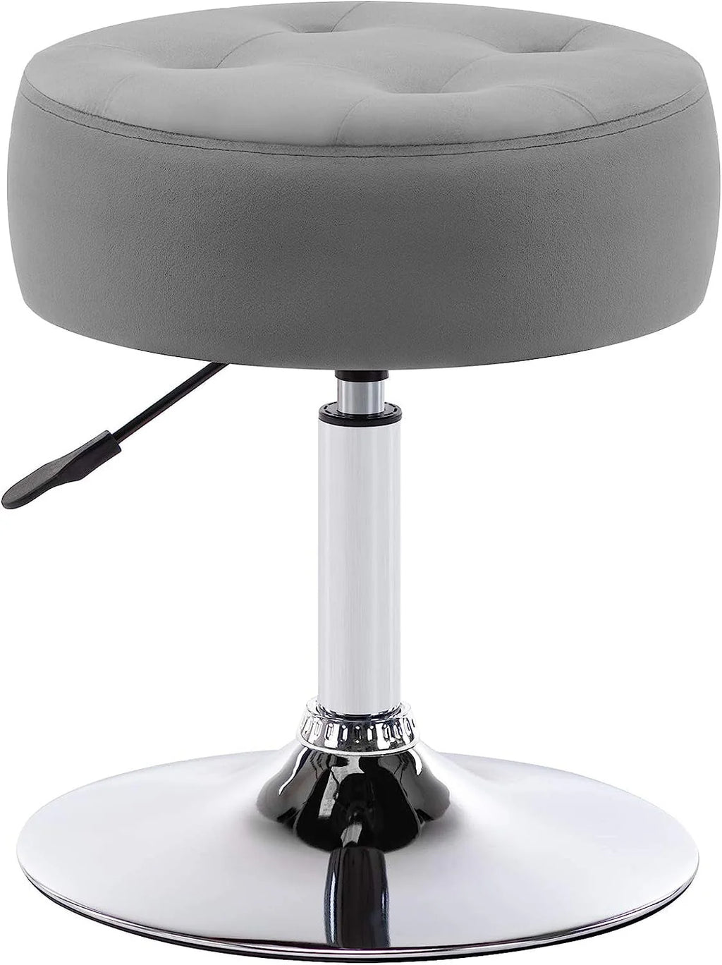 White Swivel PU Leather Vanity Stool V467
