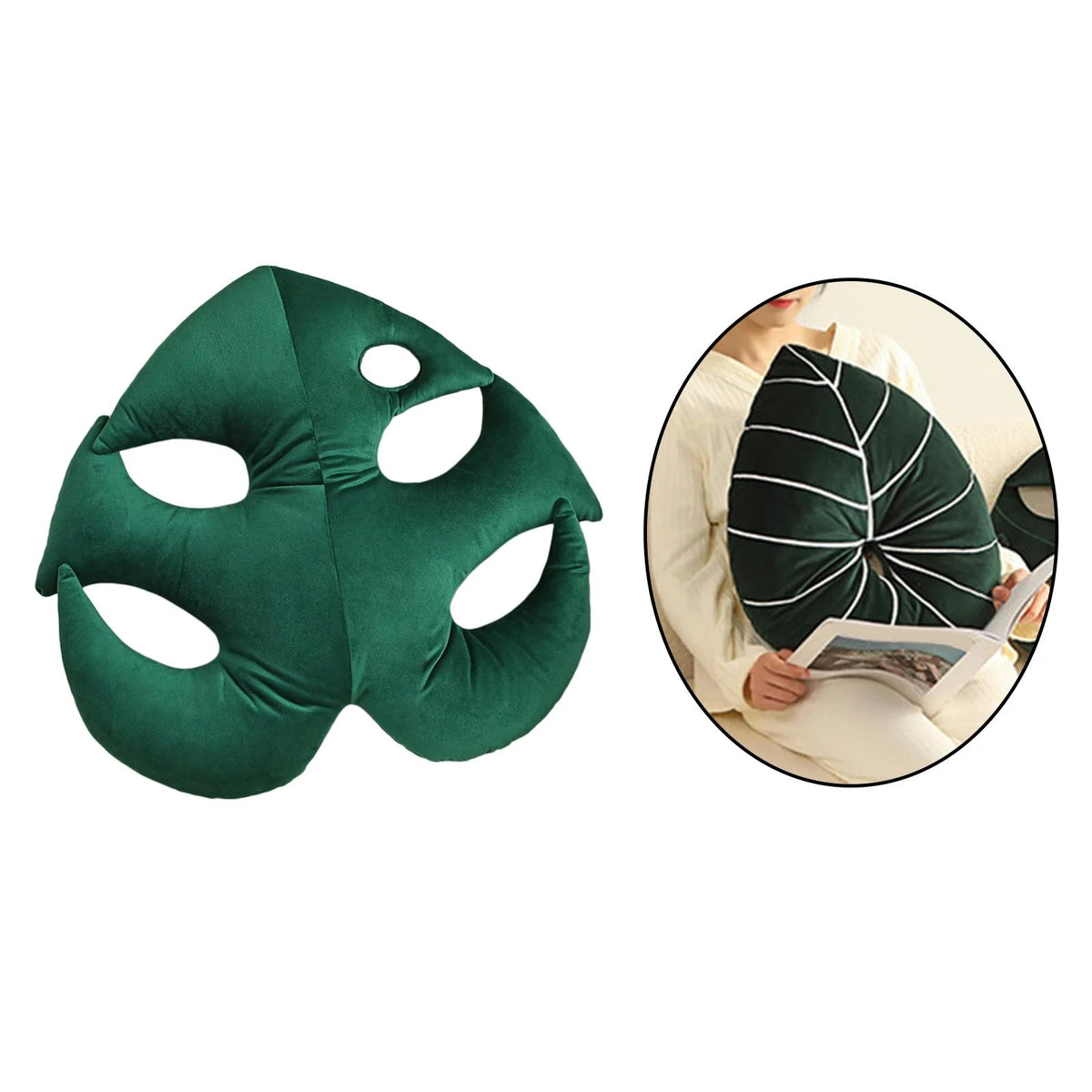 Green Plant Leaf Shaped Throw Pillow V364008