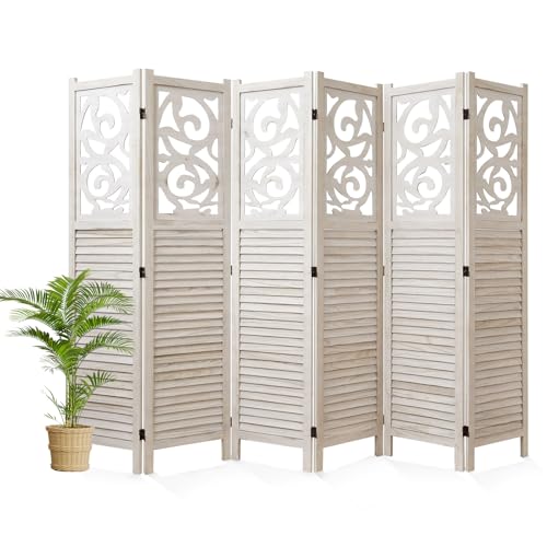 4 Panels Wood Carved Folding Room Divider O59066