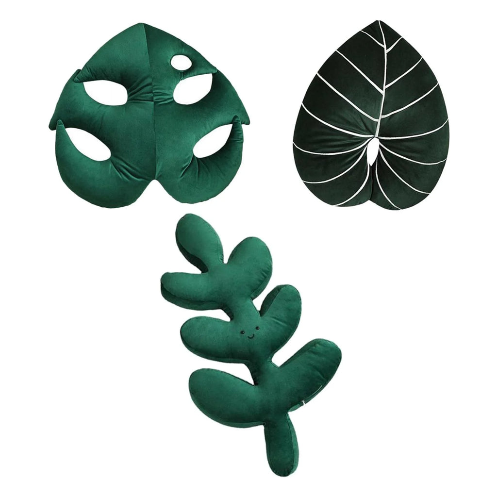 Green Plant Leaf Shaped Throw Pillow V364008