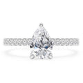 1.6 CTW Pear Diamond Solitaire Engagement Ring in 14K White Gold F193959