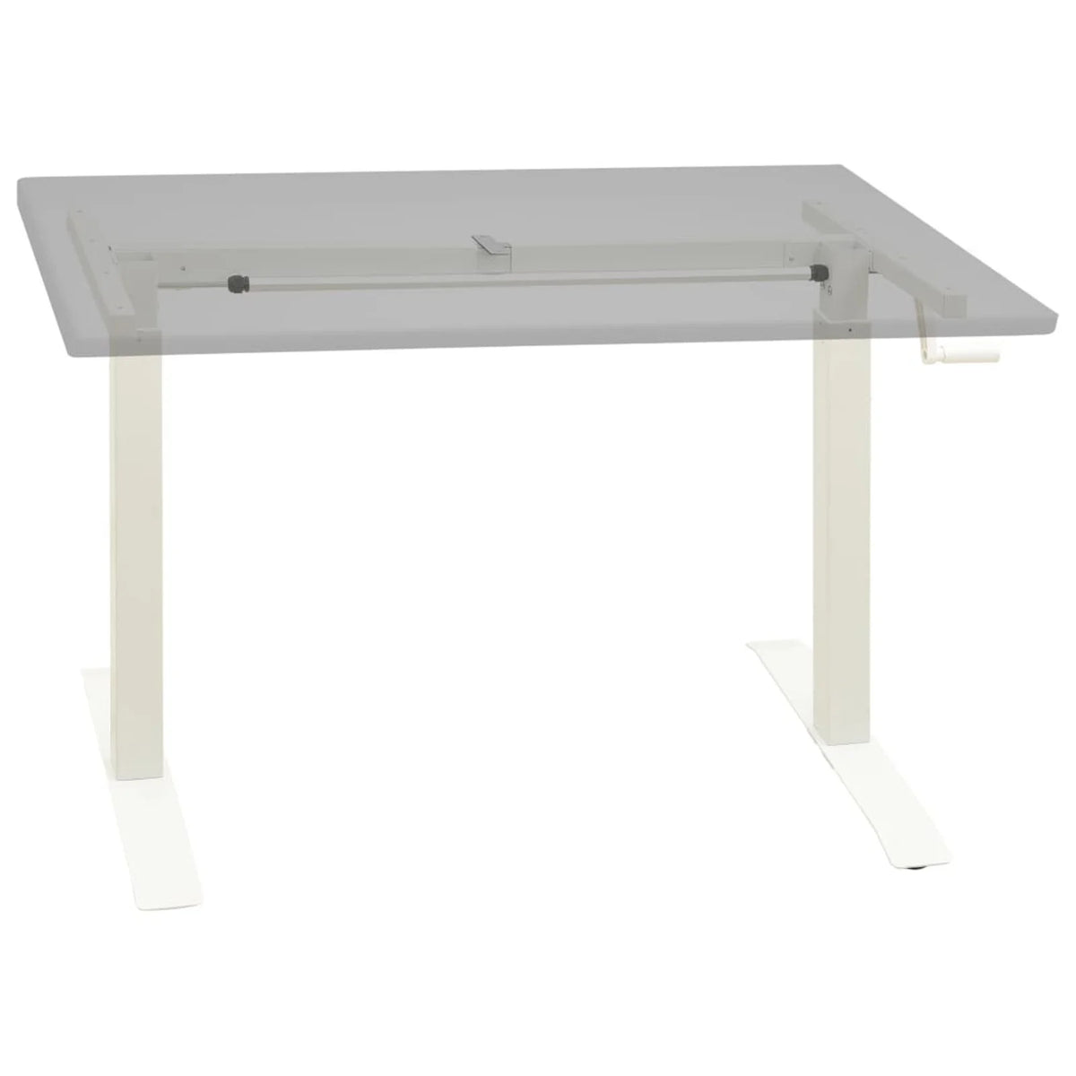 Manual Height Adjustable Standing Desk Frame White H683