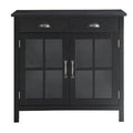 Black 2 Door Wood Accent Cabinet C298