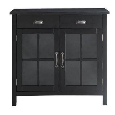 Black 2 Door Wood Accent Cabinet C298
