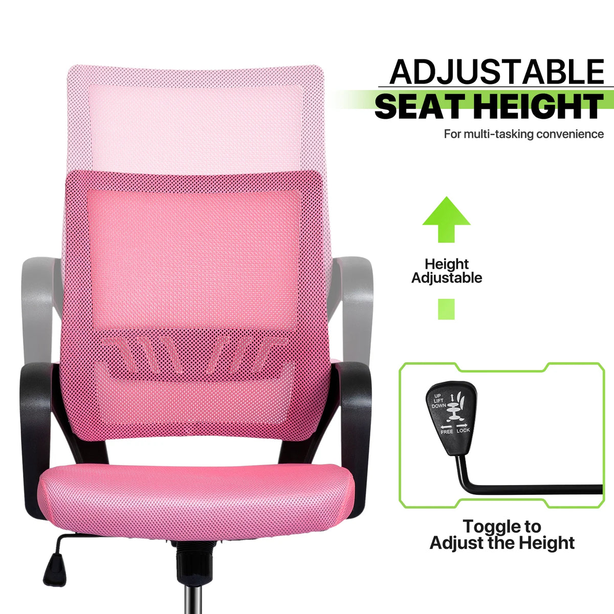 Pink Mesh Office Chair with Armrests Z315