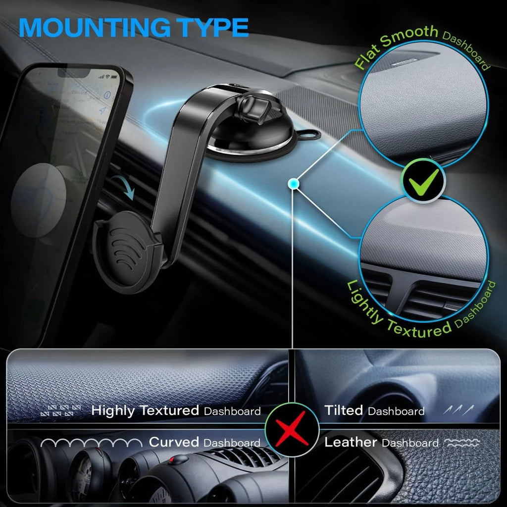 Suction Cup Phone Holder with 360 Rotation - Black Q191