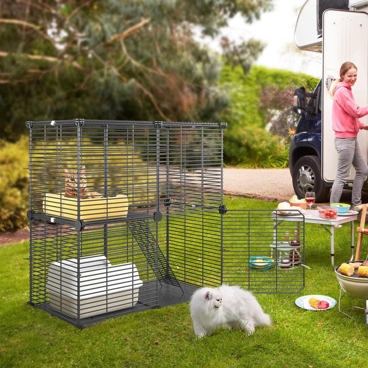 2-Tier Indoor Cat Cage Pet Playpen M447