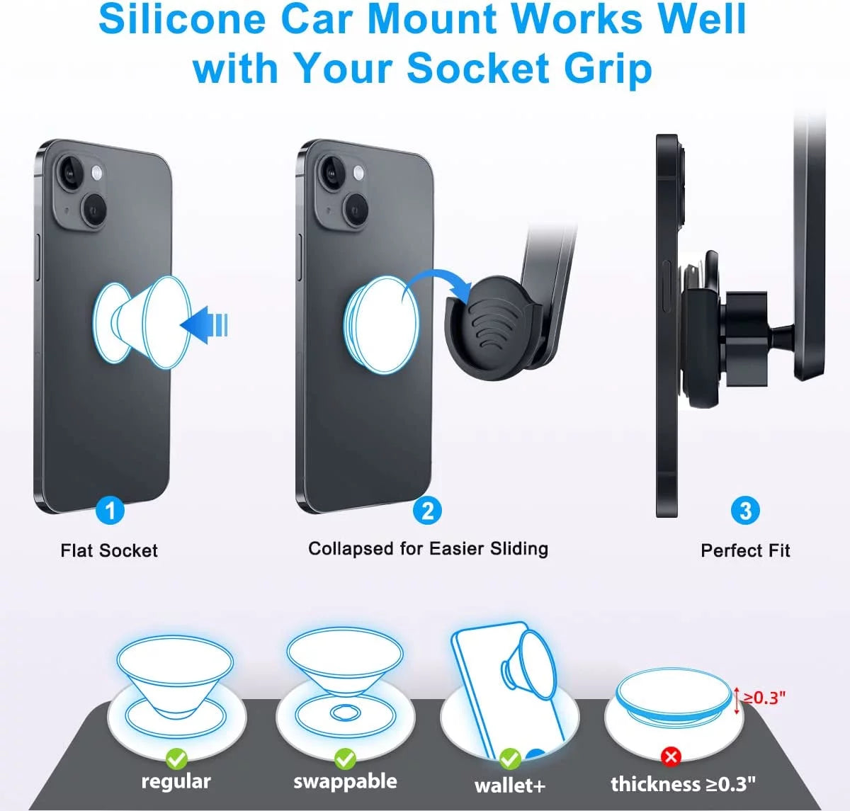 Suction Cup Phone Holder with 360 Rotation - Black Q191
