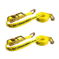 2 Heavy Duty Ratchet Straps with J Hooks, 2" x 27' Tie-Down Cargo Truck Straps E5743