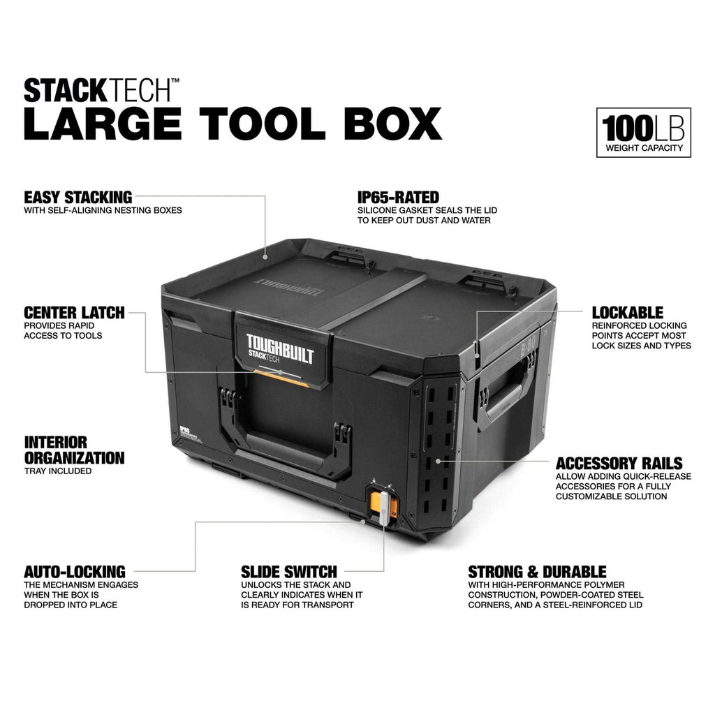 Large 21-in Black Plastic Lockable Tool Box X461