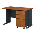 48W Desk with Mobile File Cabinet Natural Cherry Slate B4445