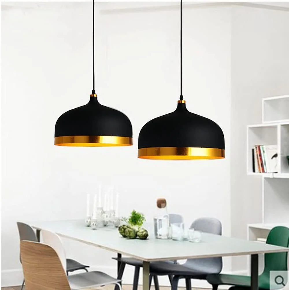 Black and Gold Metal Pendant Light Q951753