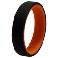 Silicone 6mm 2Layer Ring - Orange-Black - 13 mm Ring W40439