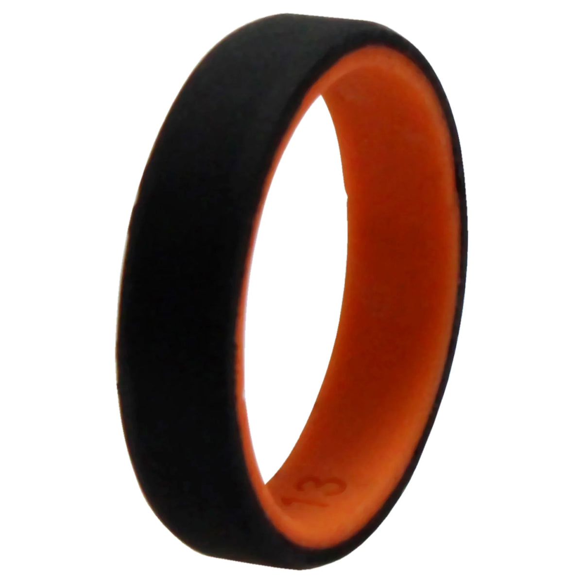 Silicone 6mm 2Layer Ring - Orange-Black - 13 mm Ring W40439