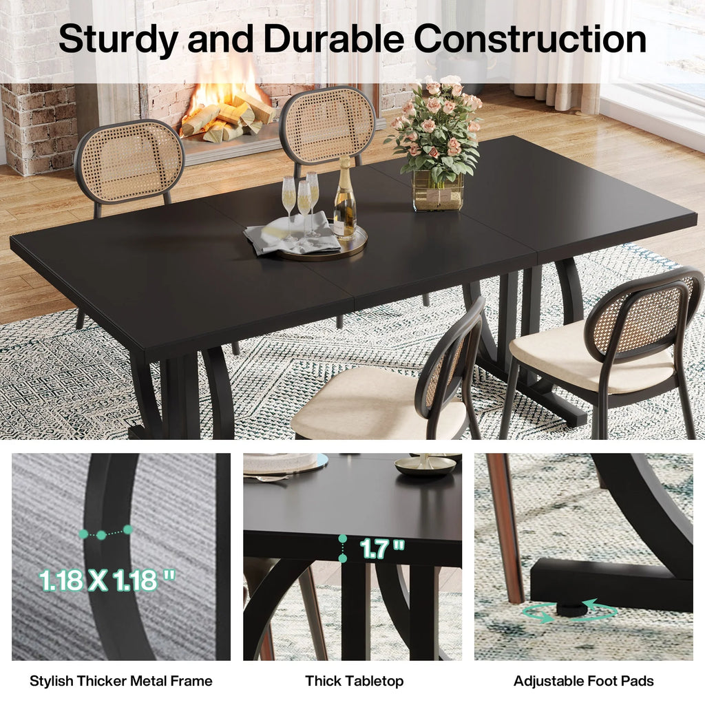 63 in. Dining Table with Heavy Duty Metal Frame W965635
