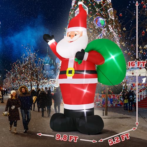 15FT Inflatable Santa Claus with 8pcs LED H10577