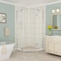 Frameless Hinged Neo-Angle Shower Enclosure in Stainless Steel B936095