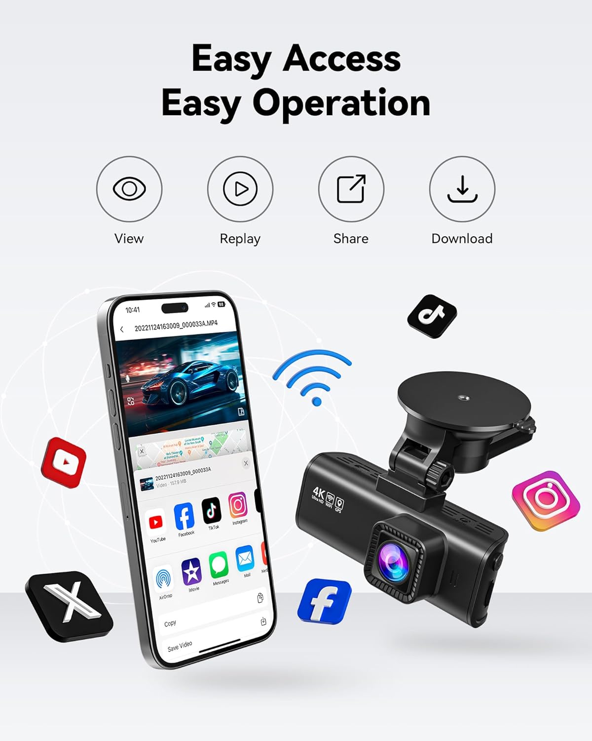 4K/2.5K Full HD Dash Cam with 32GB Card F325511