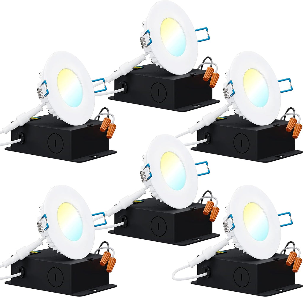 6 Pack 6 Inch Ultra Thin LED Recessed Ceiling Lights, 3000K Warm White, Dimmable 14W, 850 LM U219222