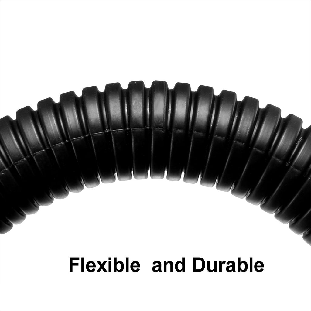13mm Outside Dia Corrugated Bellow Conduit Tube Black T126