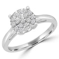 0.25 CTW Round Diamond Cluster Engagement Ring in 10K White Gold C547