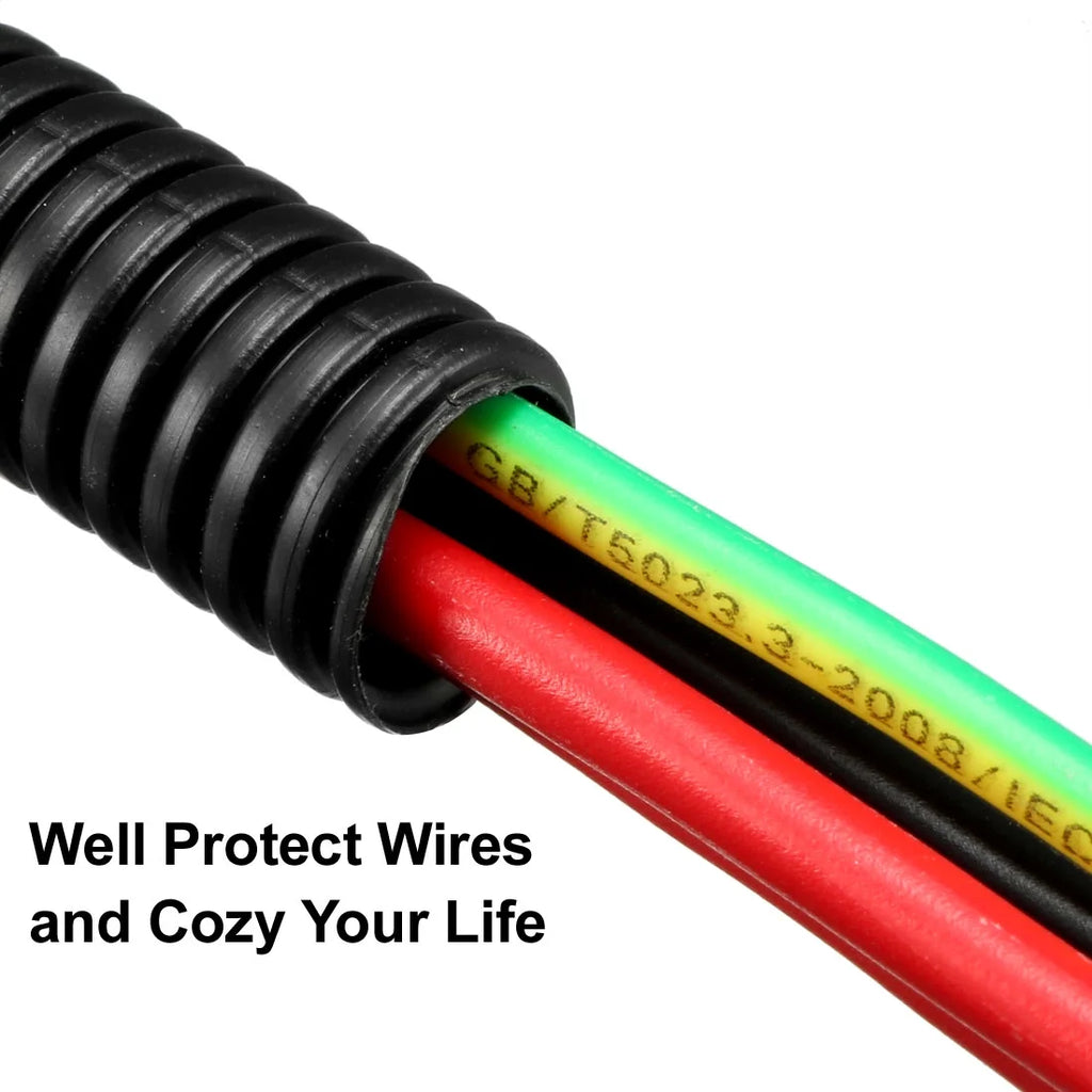 13mm Outside Dia Corrugated Bellow Conduit Tube Black T126