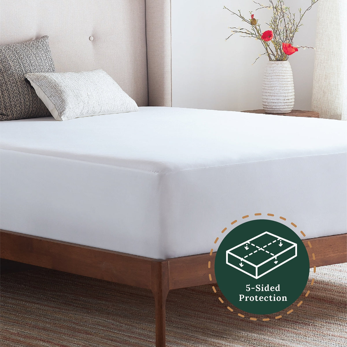 5-Sided Fitted Mattress Protector, Twin-XL L1114