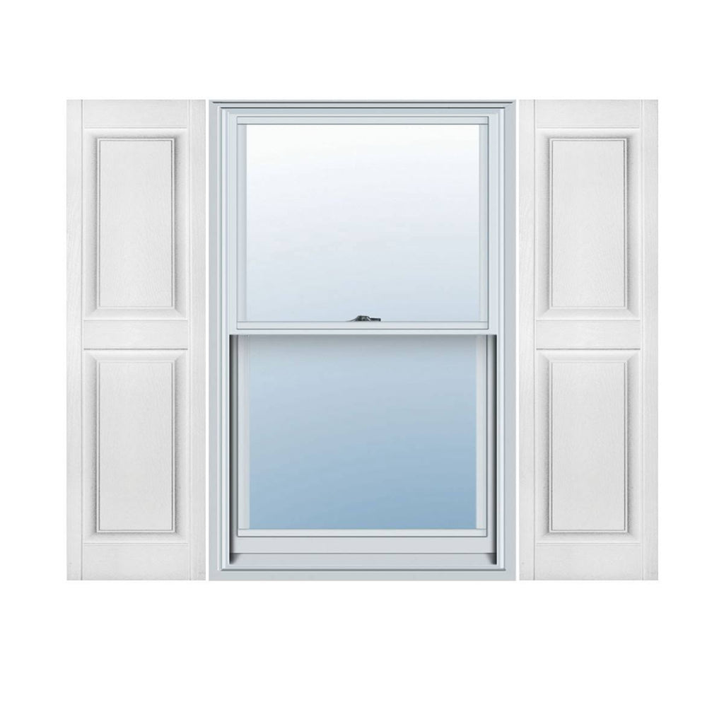 Bright White Raised Panel Vinyl Exterior Shutters (Pair) F92620