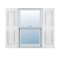 Bright White Raised Panel Vinyl Exterior Shutters (Pair) F92620