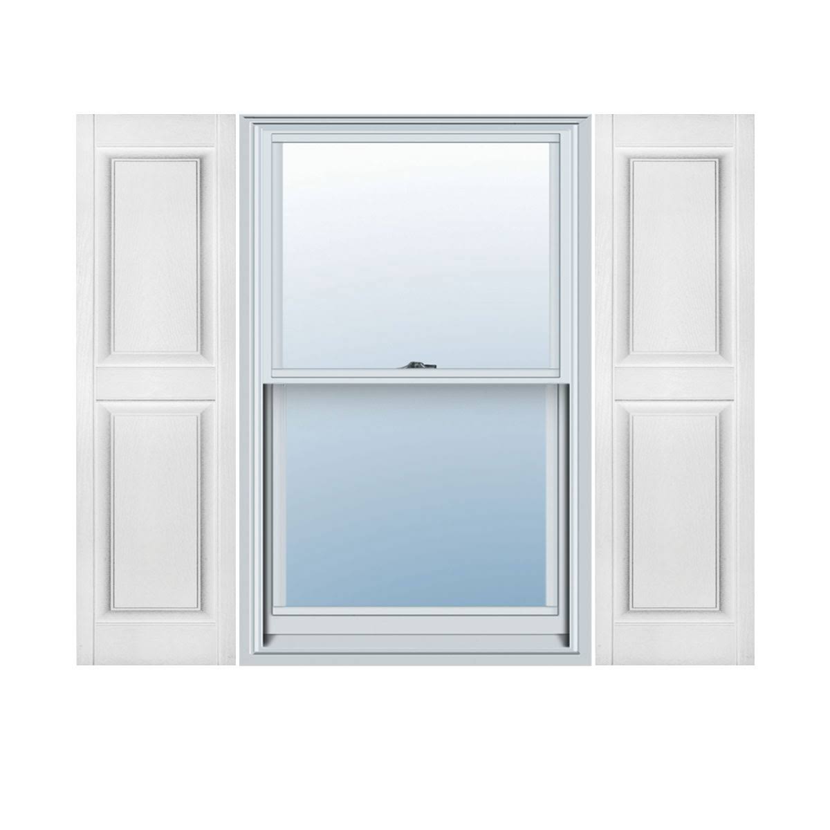 Bright White Raised Panel Vinyl Exterior Shutters (Pair) F92620