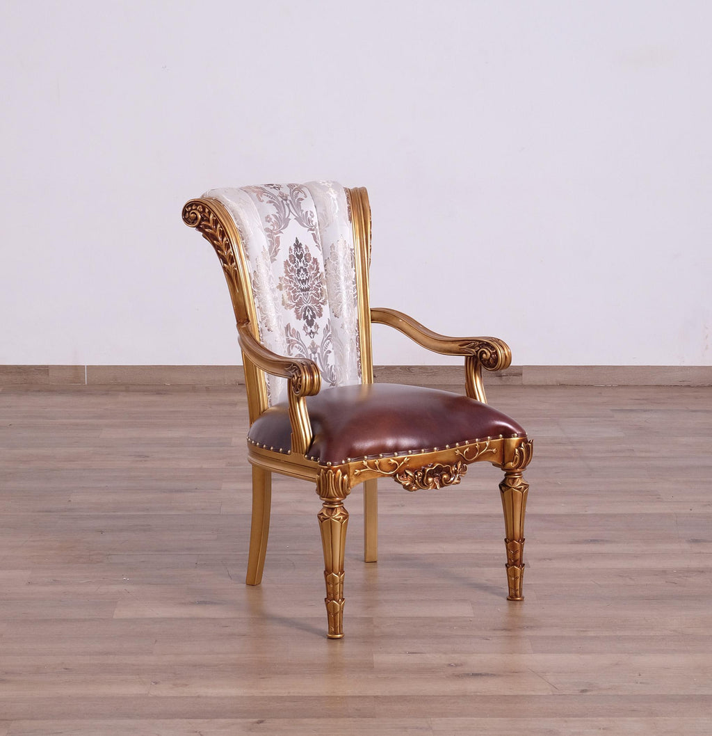 Antique Bronze & Pearl Arm Chair Set 2Pcs S970984