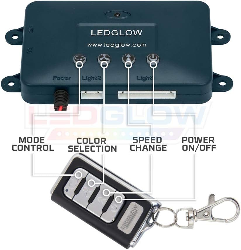 4pc Underbody & 6pc Interior LED Lighting Kit with Control Box & Remote G686
