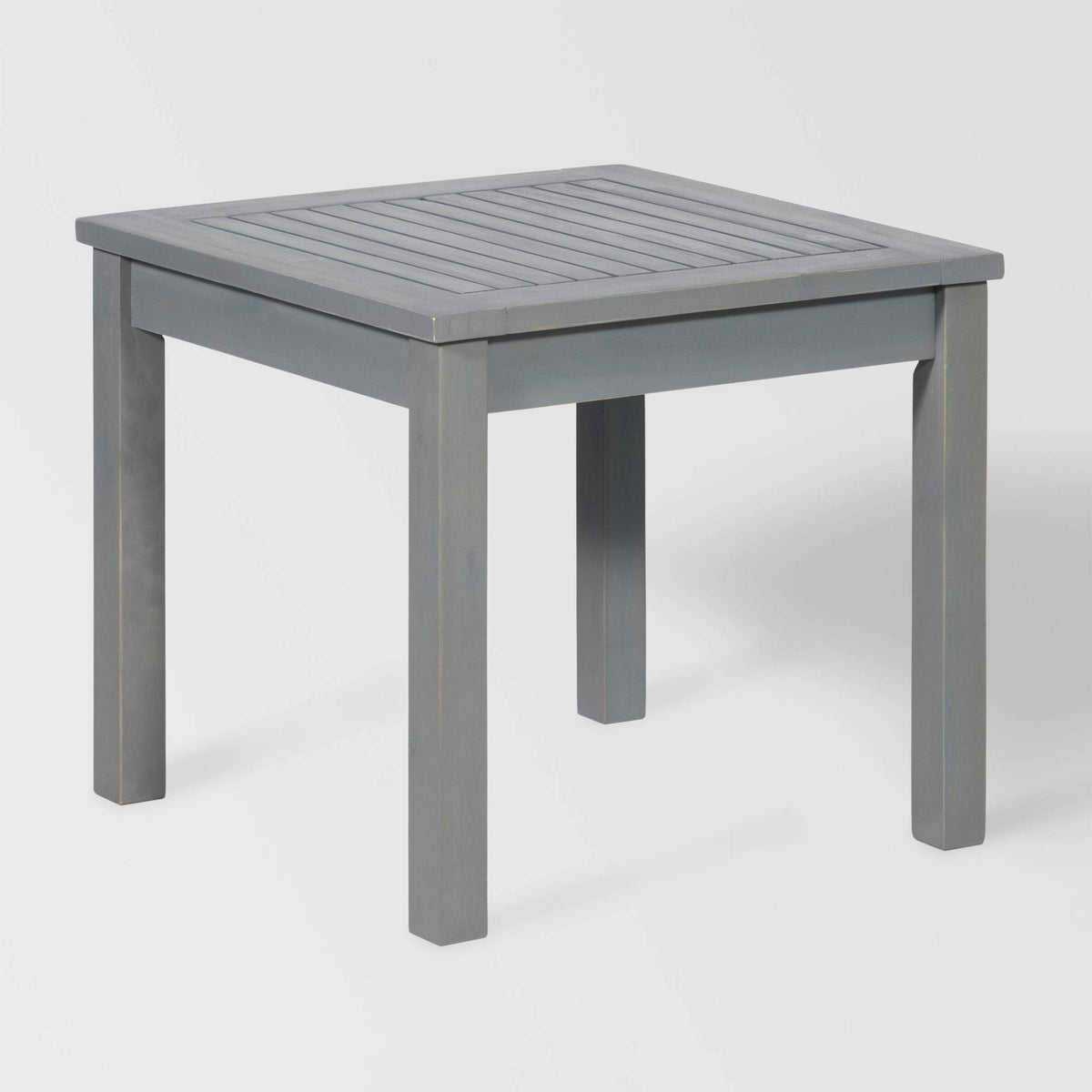 Gray Wash Acacia Wood Outdoor Side Table E111491