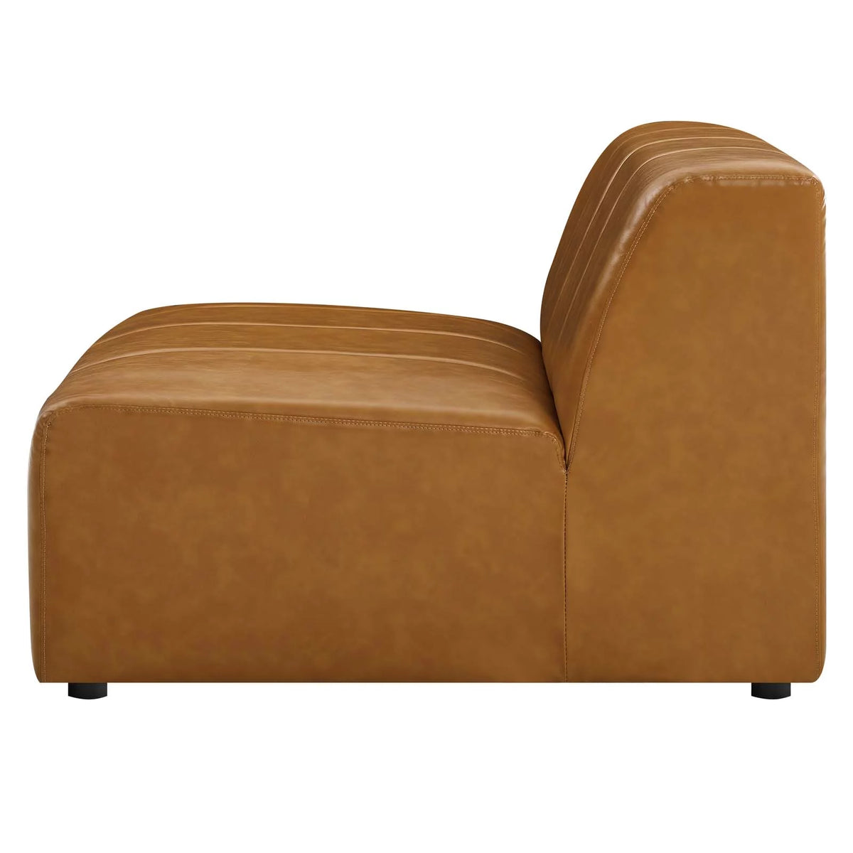 Tan Faux Vegan Leather Sofa Middle Chair O281850