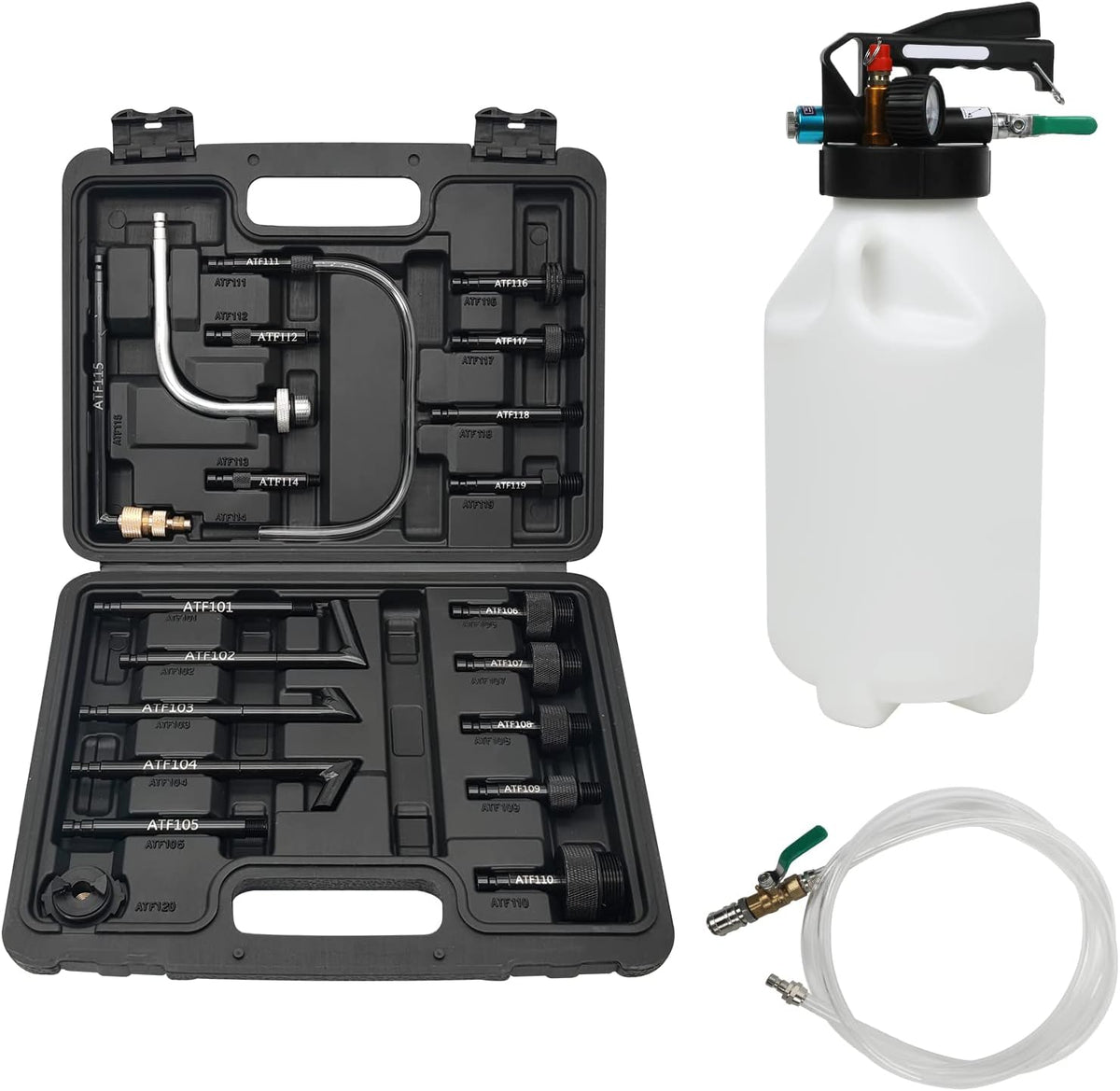 8L Pneumatic Transmission Fluid Pump with 20 PCS Filling Adapters X519