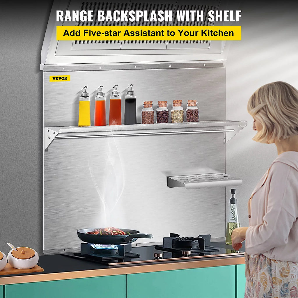 Stainless Steel Range Backsplash with Shelf R788579