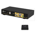 Dual Monitor Displayport KVM Switch 2 Port 4K@60Hz with Audio USB 2.0 Hub W3488