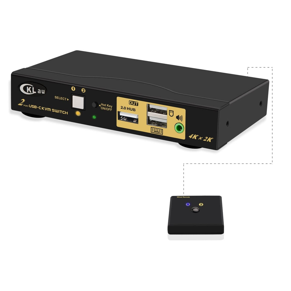 Dual Monitor Displayport KVM Switch 2 Port 4K@60Hz with Audio USB 2.0 Hub W3488