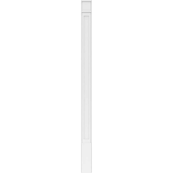 6x22W x 96x22H x 2x22P Flat Panel PVC Pilaster with Decorative Capital and Base (Pair) K411328