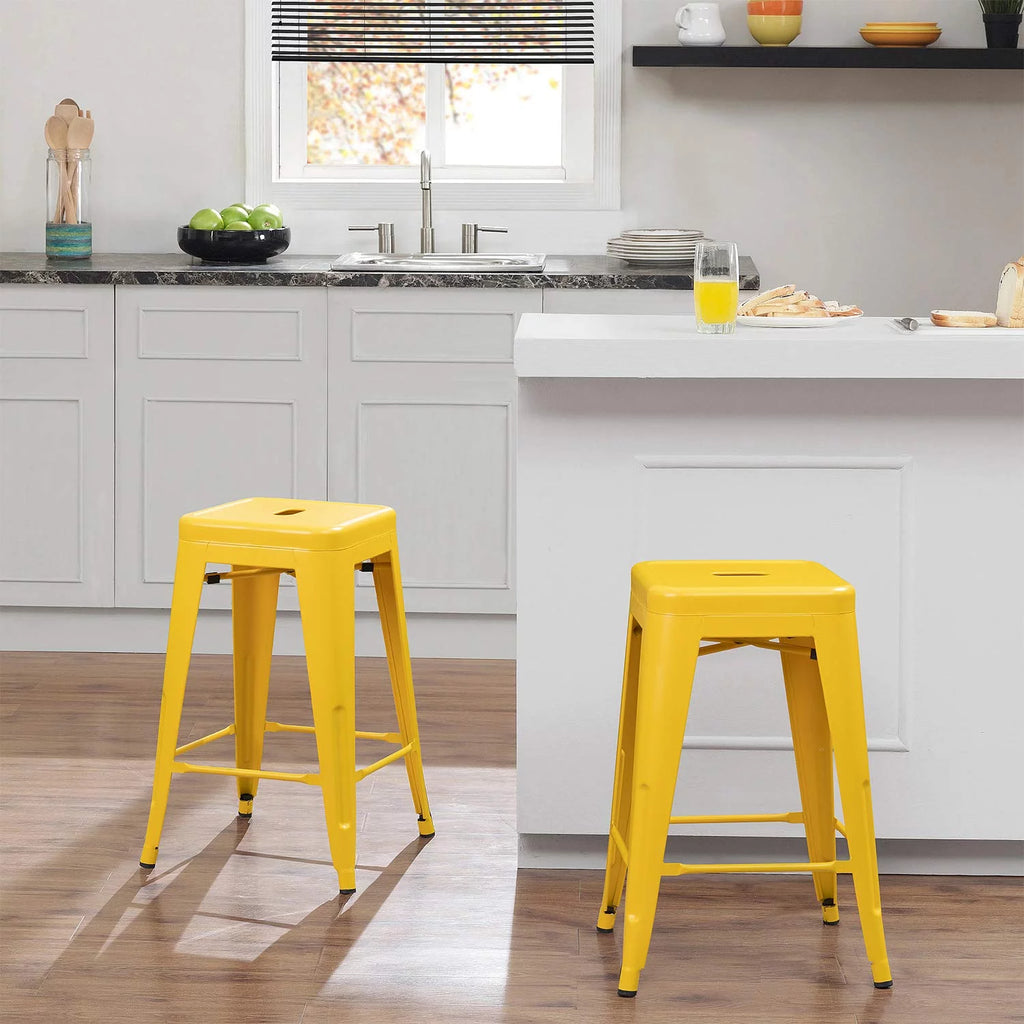 Yellow Metal Stackable Bar Stools R3289
