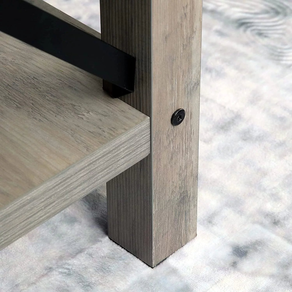 Set of 2 Rustic End Table with Storage Shelf E3215