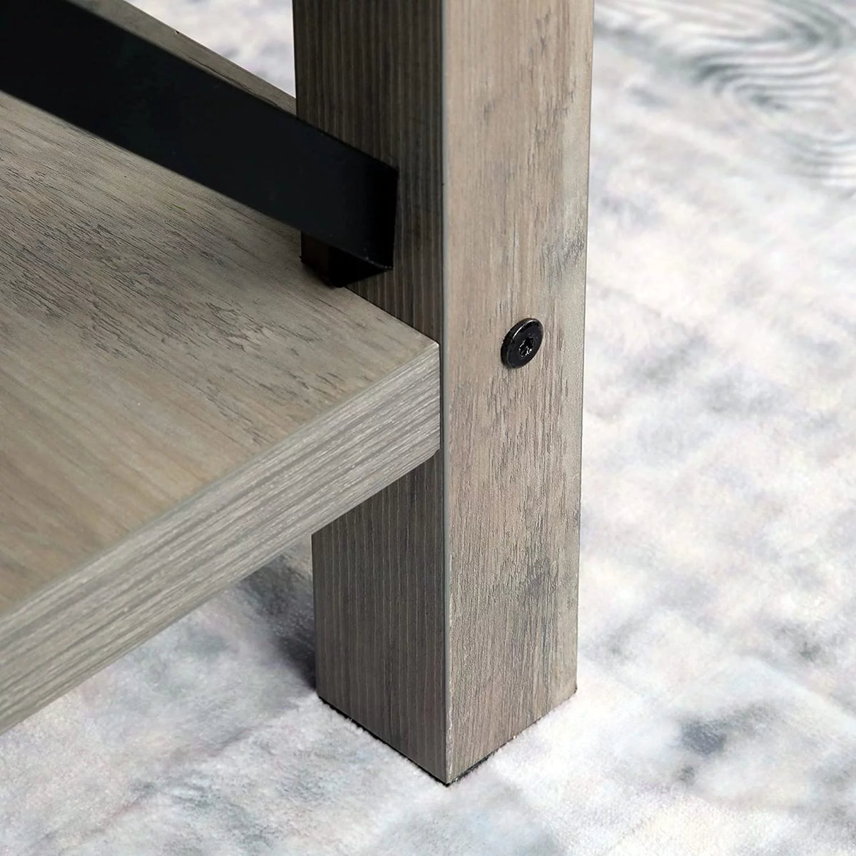 Set of 2 Rustic End Table with Storage Shelf E3215