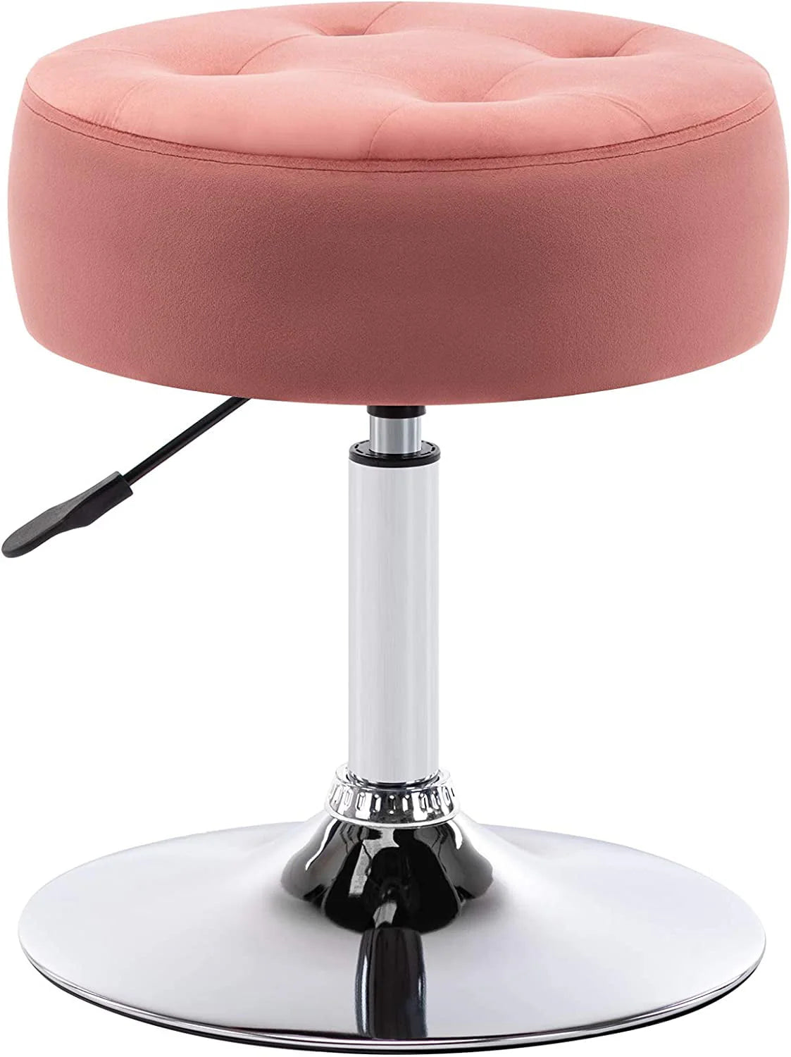 White Swivel PU Leather Vanity Stool V467