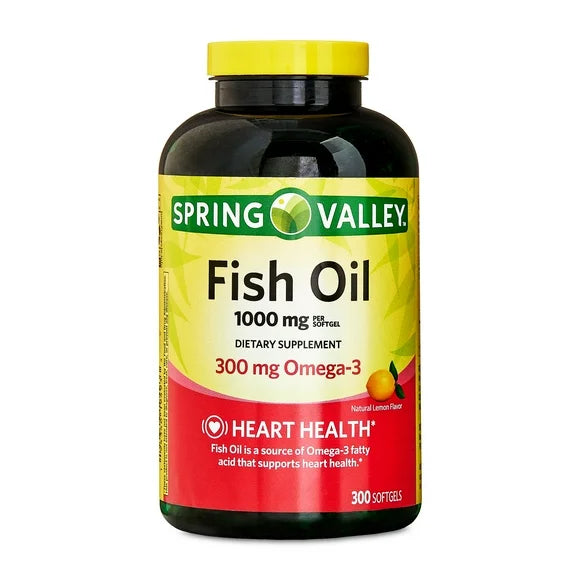 1000mg Fish Oil Omega-3 Soft Gels with EPA and DHA, 300 Count J6647