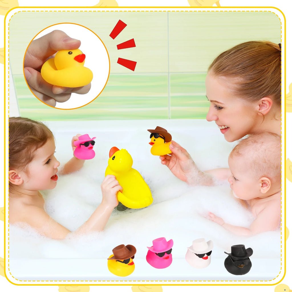 12 Pack Cowboy Rubber Duck with Hat and Sunglasses R4503