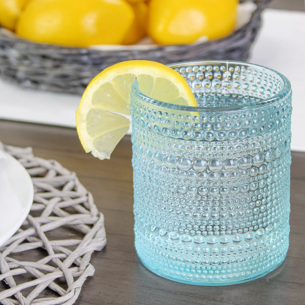 Blue 12oz 6pk Hobnail Drinking Glasses A531649