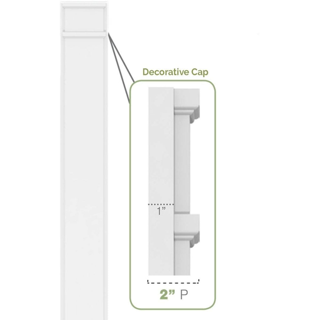 Flat Panel PVC Pilaster with Capital and Base (Pair) B563547