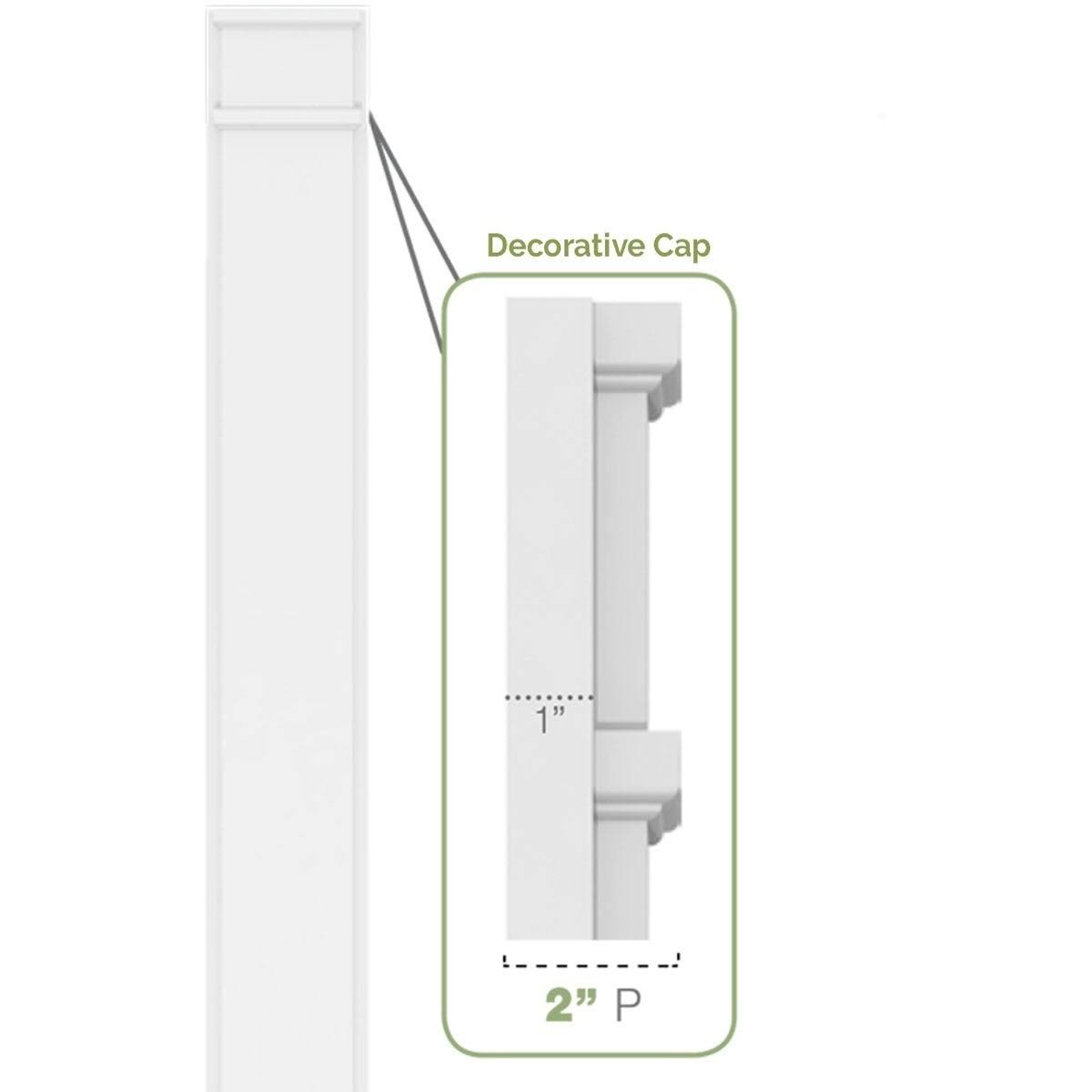 Flat Panel PVC Pilaster with Capital and Base (Pair) B563547