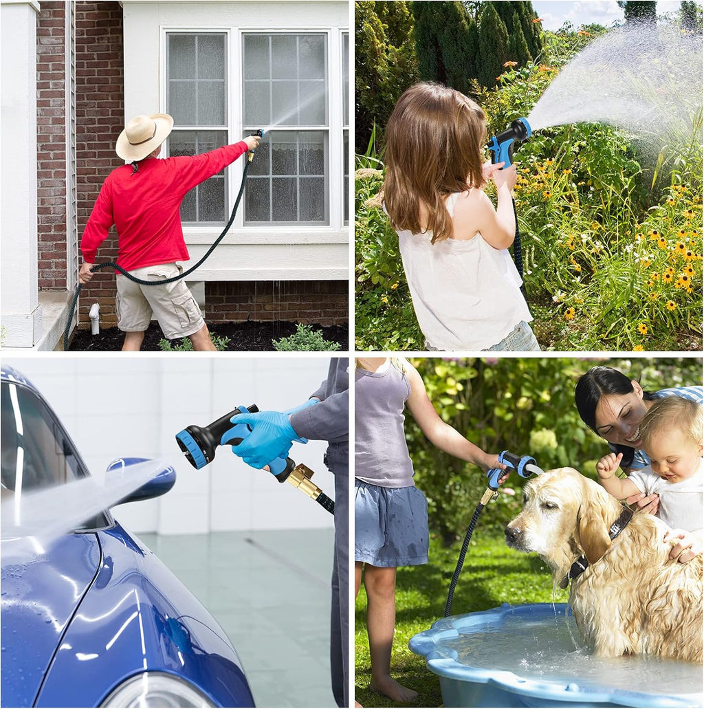 Expandable Garden Hose 100FT Pack of 2 with Spray Nozzle Q20236