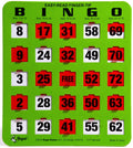 Green Bingo Heavy Duty 5 Ply Jumbo Shutter Slide Cards Z75396